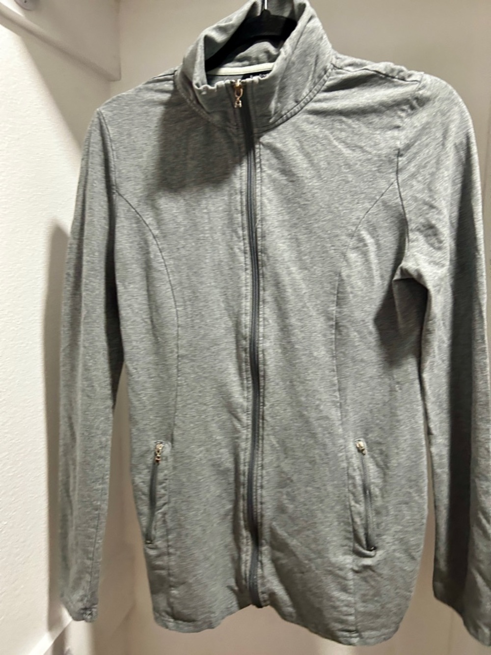 Patty Boutik Gray front zip jacket. L